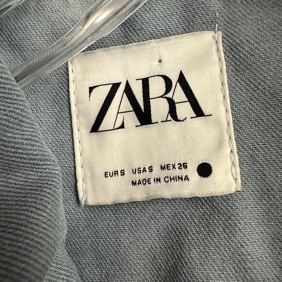 Zara Womens Denim Jacket Size S Blue Fringe Cowgirl Festival‎ Boho Hippie Retro - Picture 3 of 8